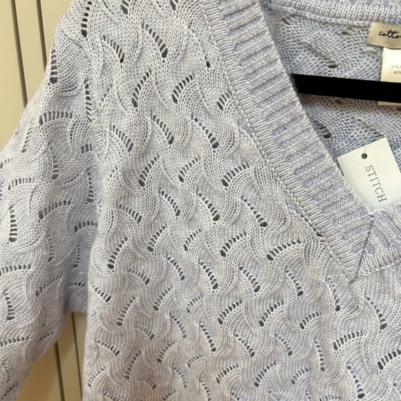 NWT STITCH FIX Cotton Emporium Callen V Neck Light purple/periwinkle Sweater XXL - Picture 5 of 11